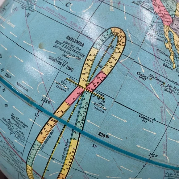 Vtg Crams Imperial 12 Inch World Globe Aviation Routes Metal Base USSR 1960’s